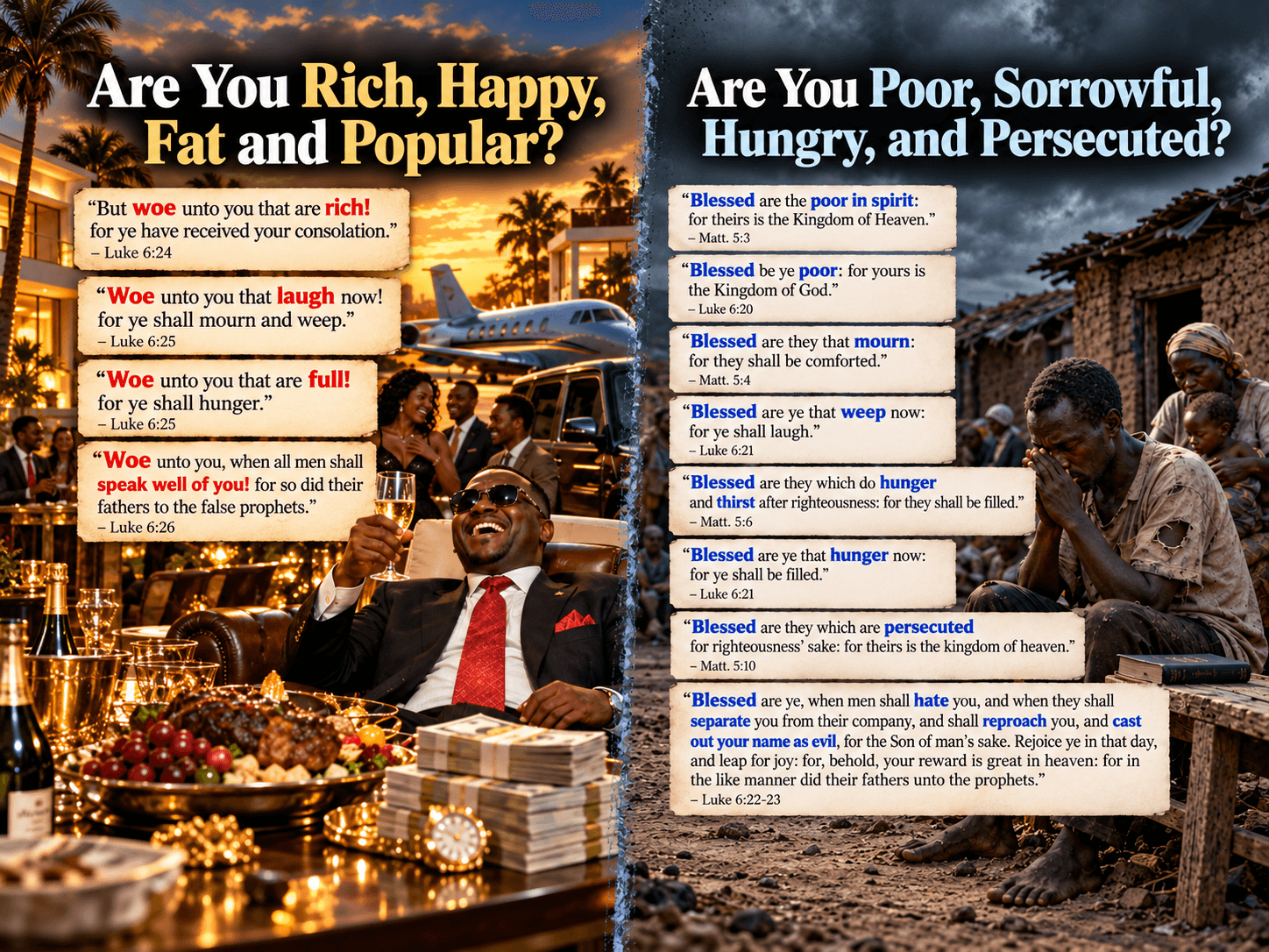 Image for The Woes of the Rich, Happy, Fat, and Popular and the Blessings of the Poor, Sorrowful, Hungry, and Persecuted